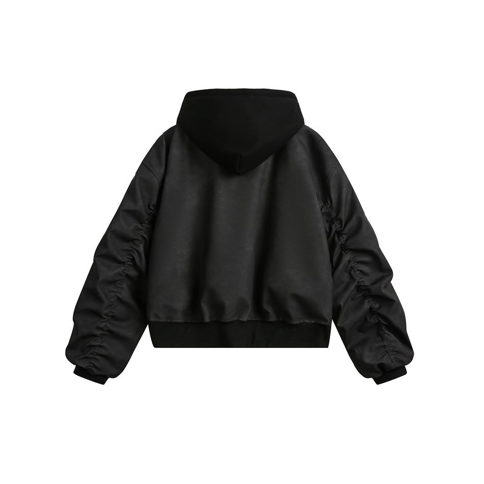 Chaqueta de vuelo unisex vintage de dos piezas con capucha