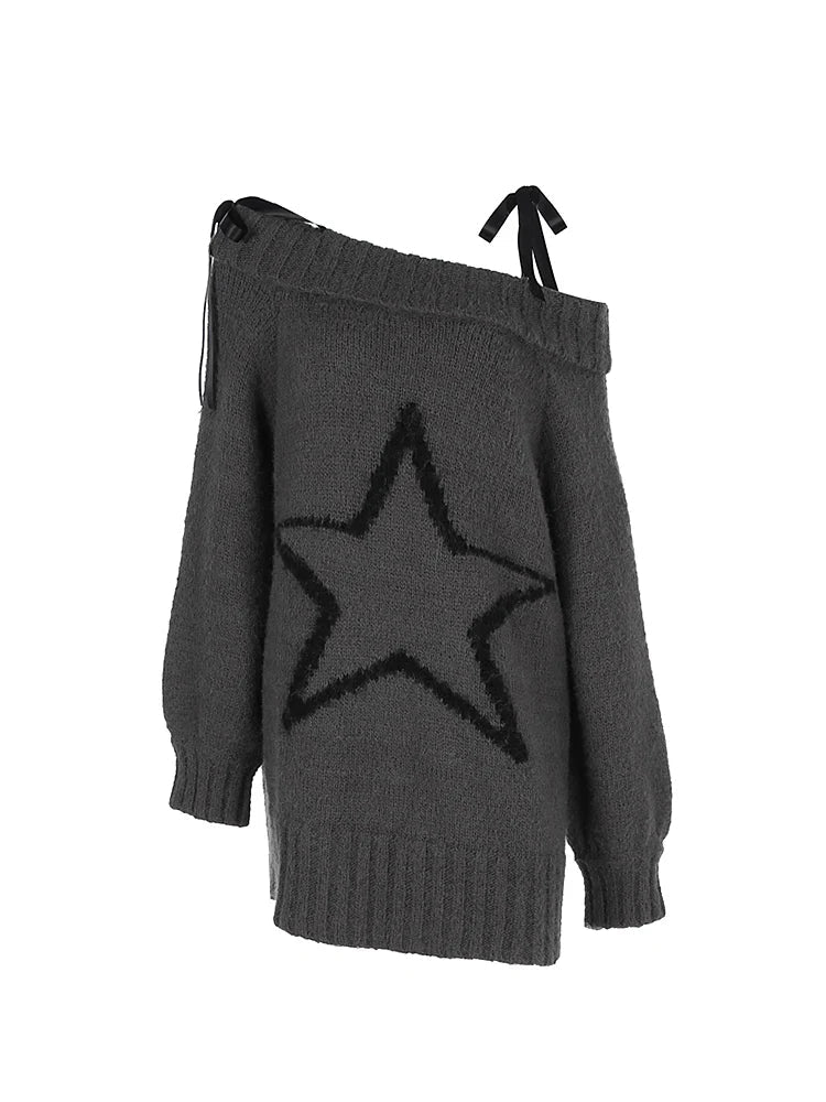 Multi-Way Off-Shoulder Wool Knit Sweater & Leg Cover