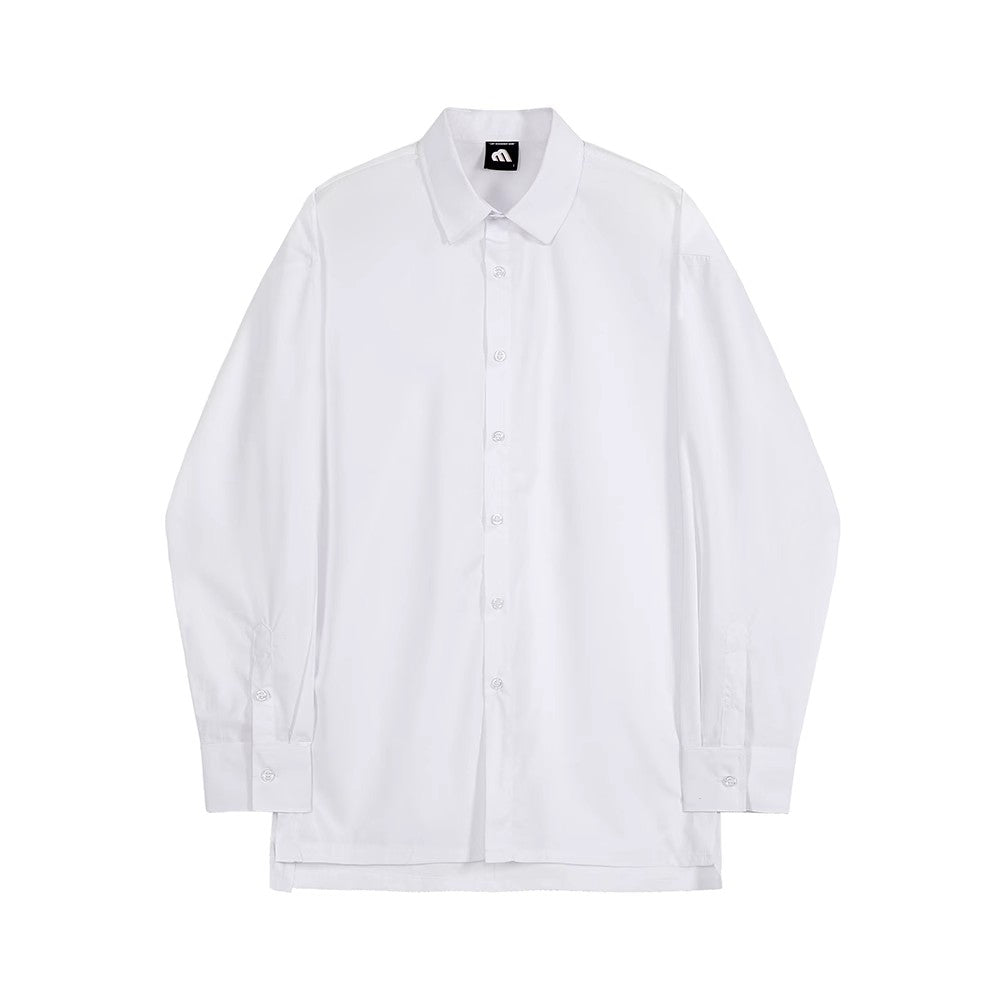 Oversize Side Slit Long Sleeve Shirt