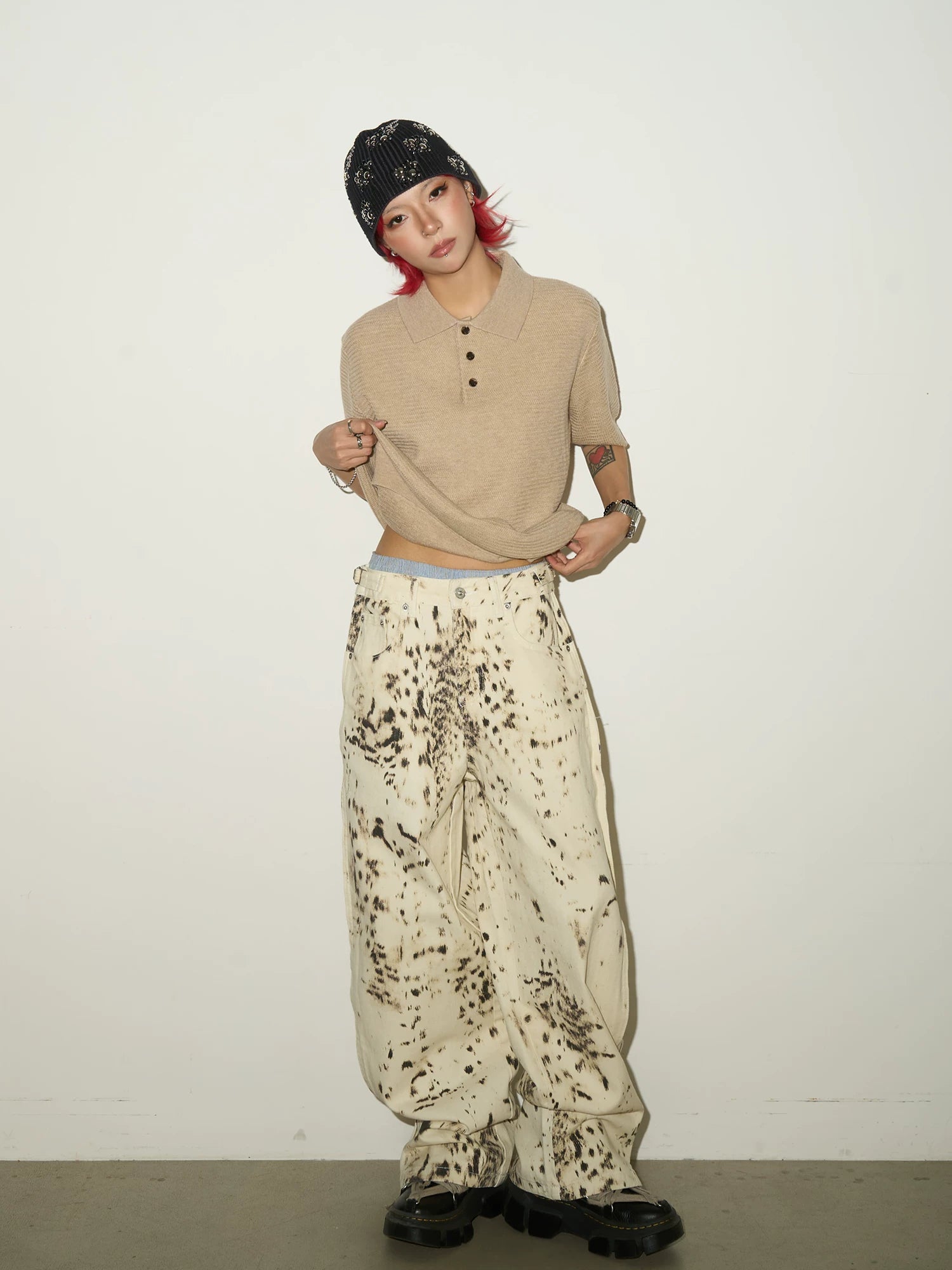 Blend Texture Polo Knit Polo Shirt