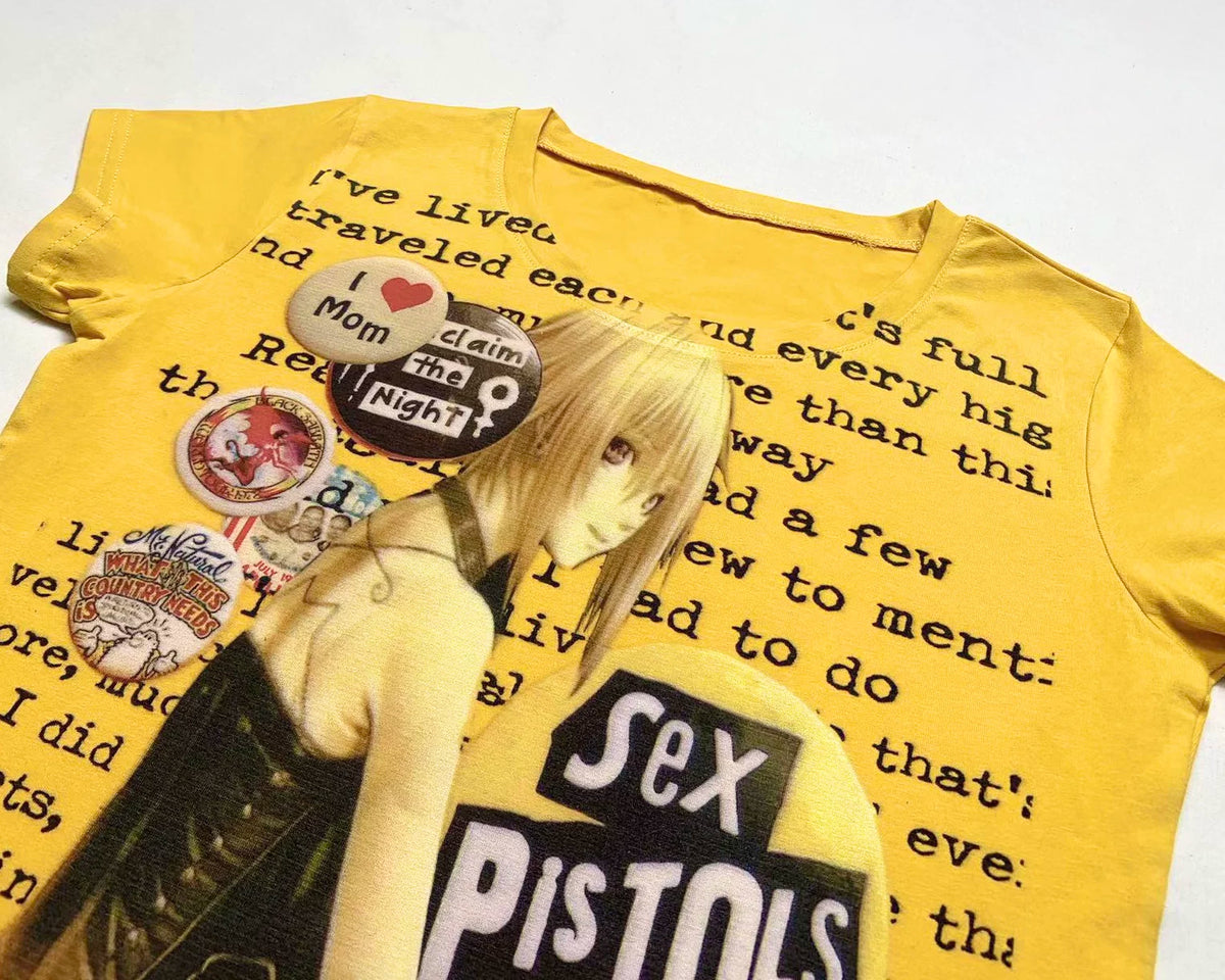 Cartoon Print Short Sleeve T-Shirt