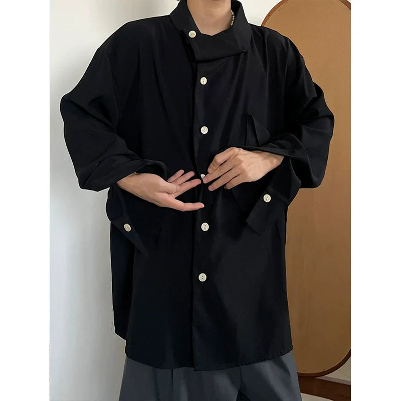 Unique Collar Long Sleeve Shirt
