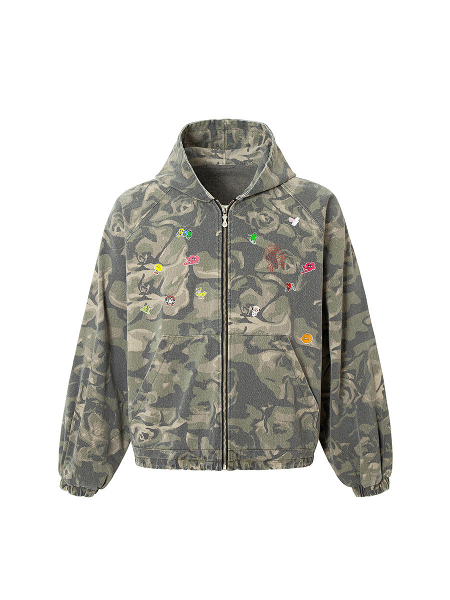 Chaqueta cargo con parches de grafiti