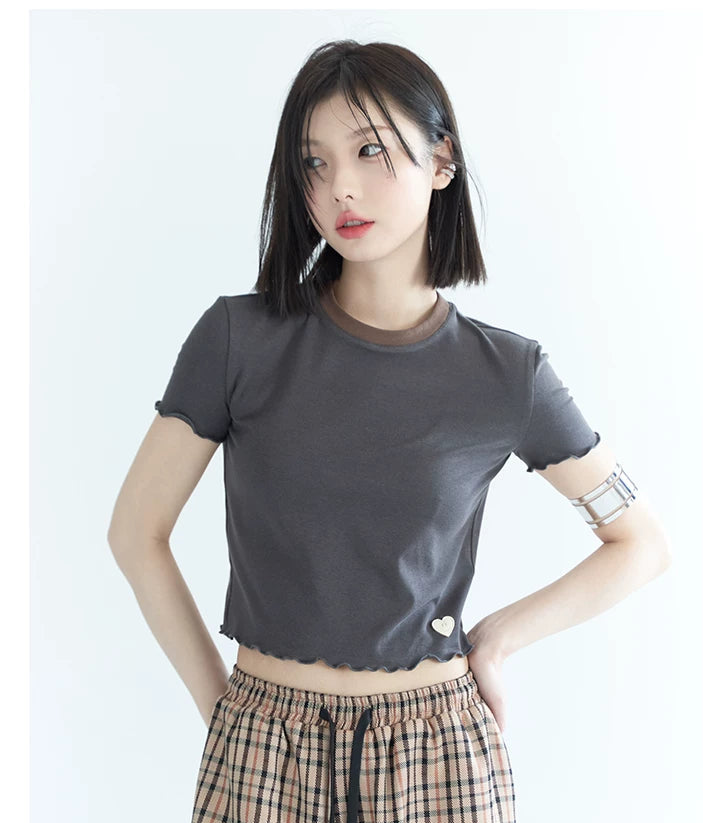 Slim Fit Round Neck Short Sleeve T-Shirt