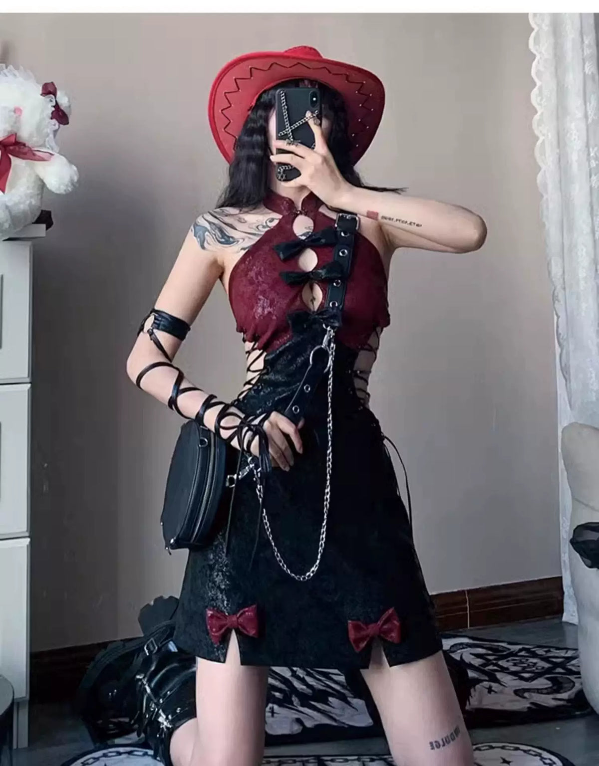 Chinese Backless Tie Dress