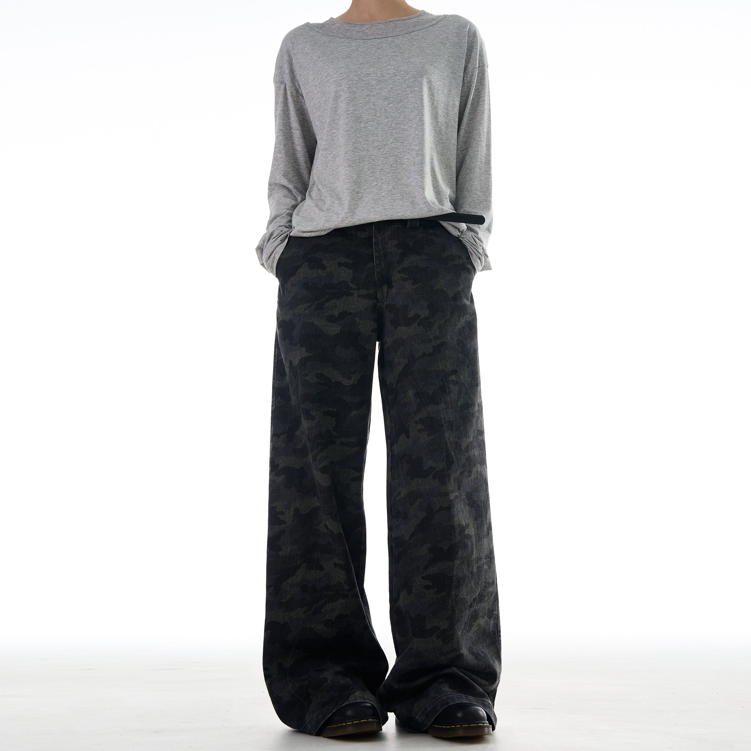 Pantalon ample camouflage