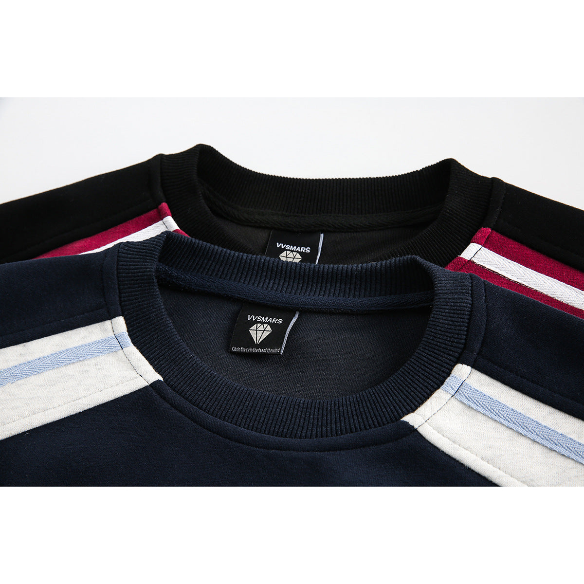 DAXUEN navy blue and burgundy colour-blocked sweatshirt