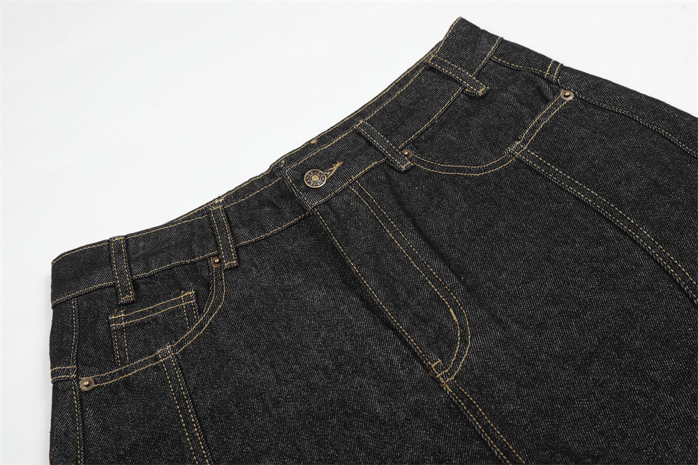 Loose Wide-Leg Denim Shorts