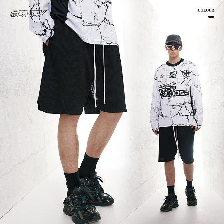Drawstring Woven Black Short Pants