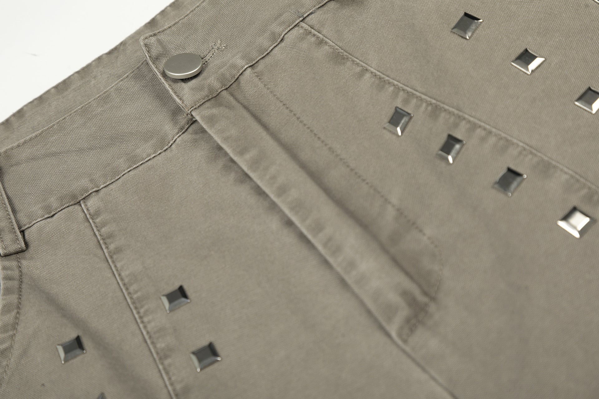 Studs Detail Wide Leg Pants