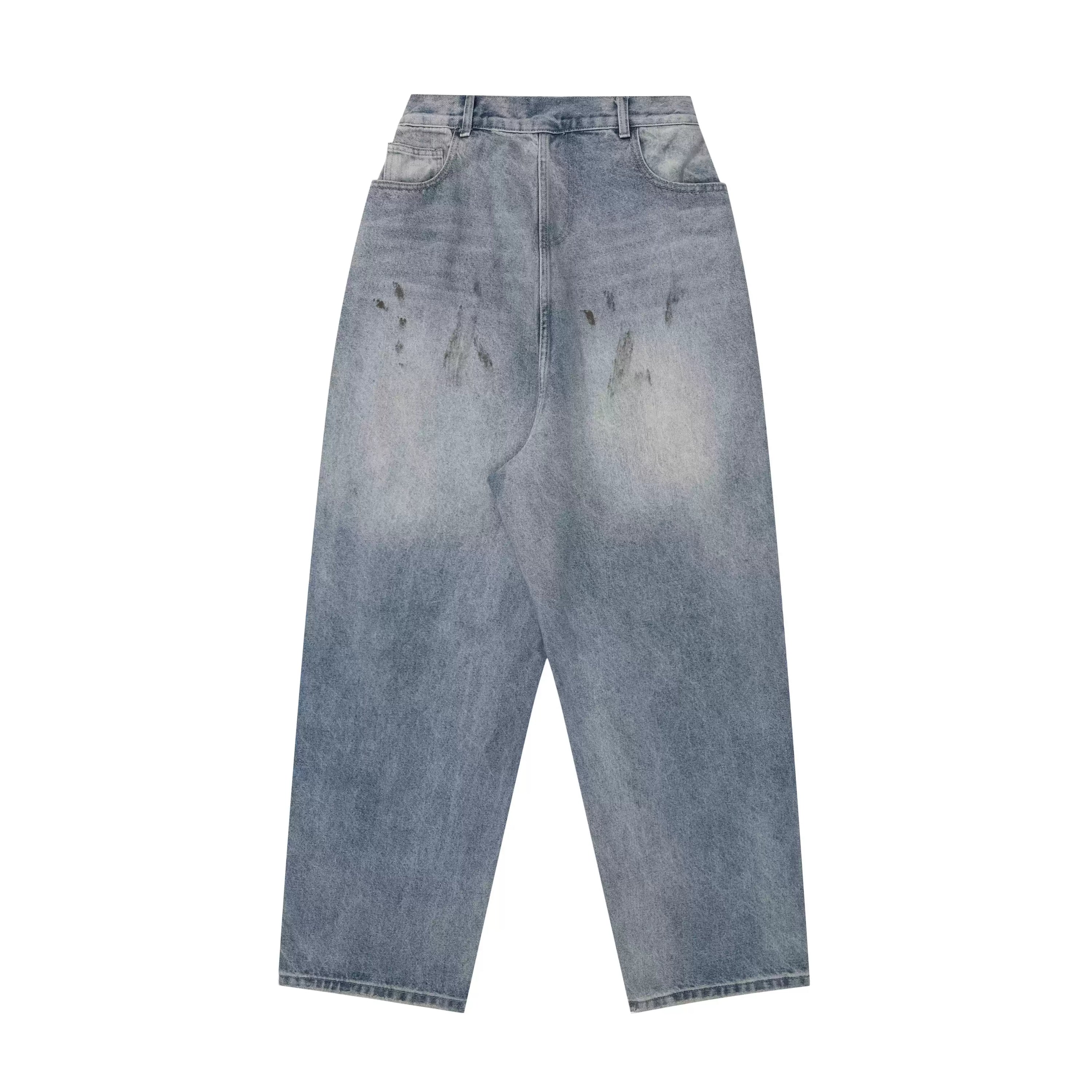Reverse Design Retro Washed Ripped Jeans