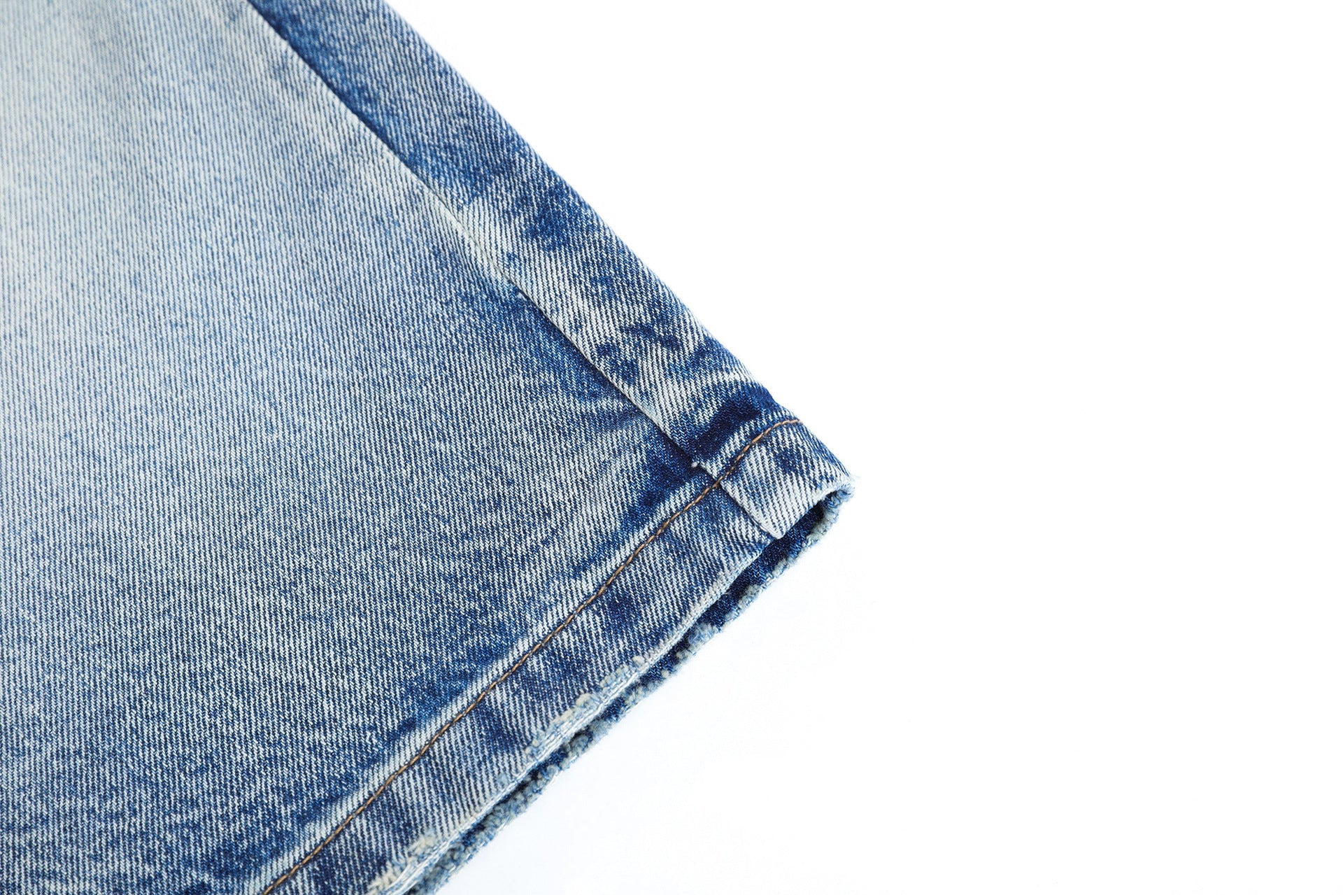 Washed Whisker Wide Leg Curved Jort