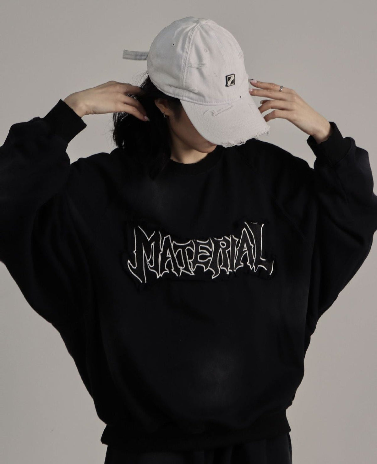 Dirty Washed Logo Print Sweatshirt