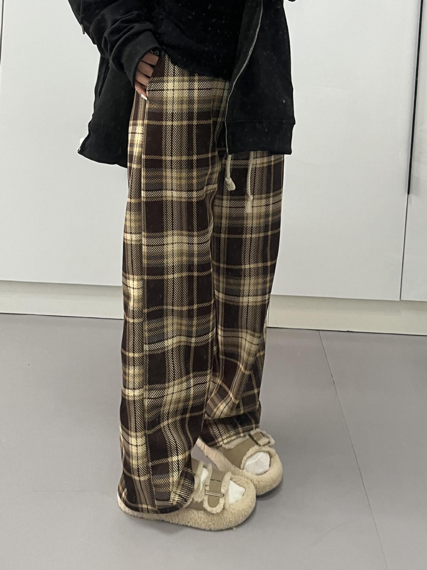 Vintage brown plaid plus fleece