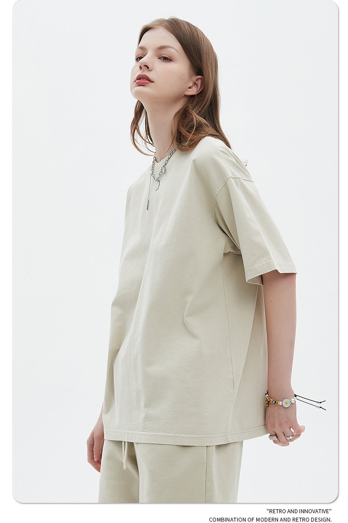 Oversize Washed Short-sleeve-T-shirt & Washed Short Sweatpants Setup