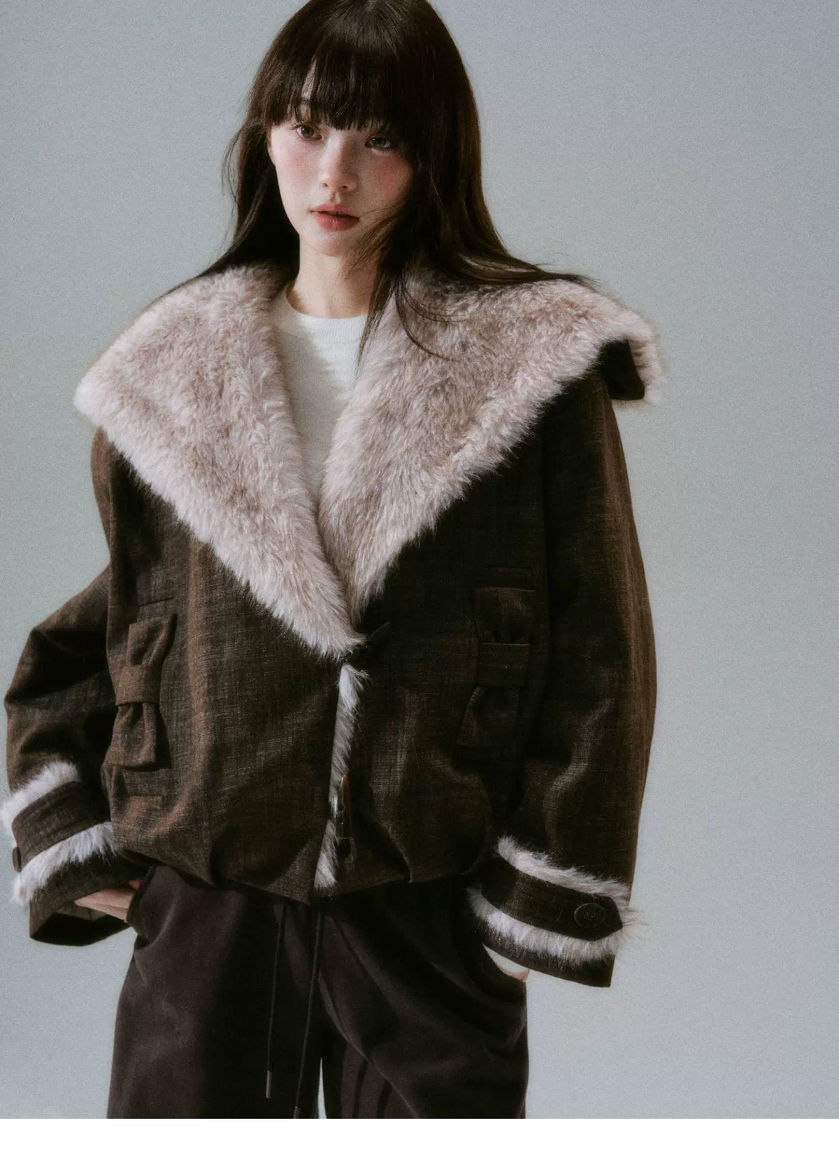 Plush Flower Bud Short Jacket