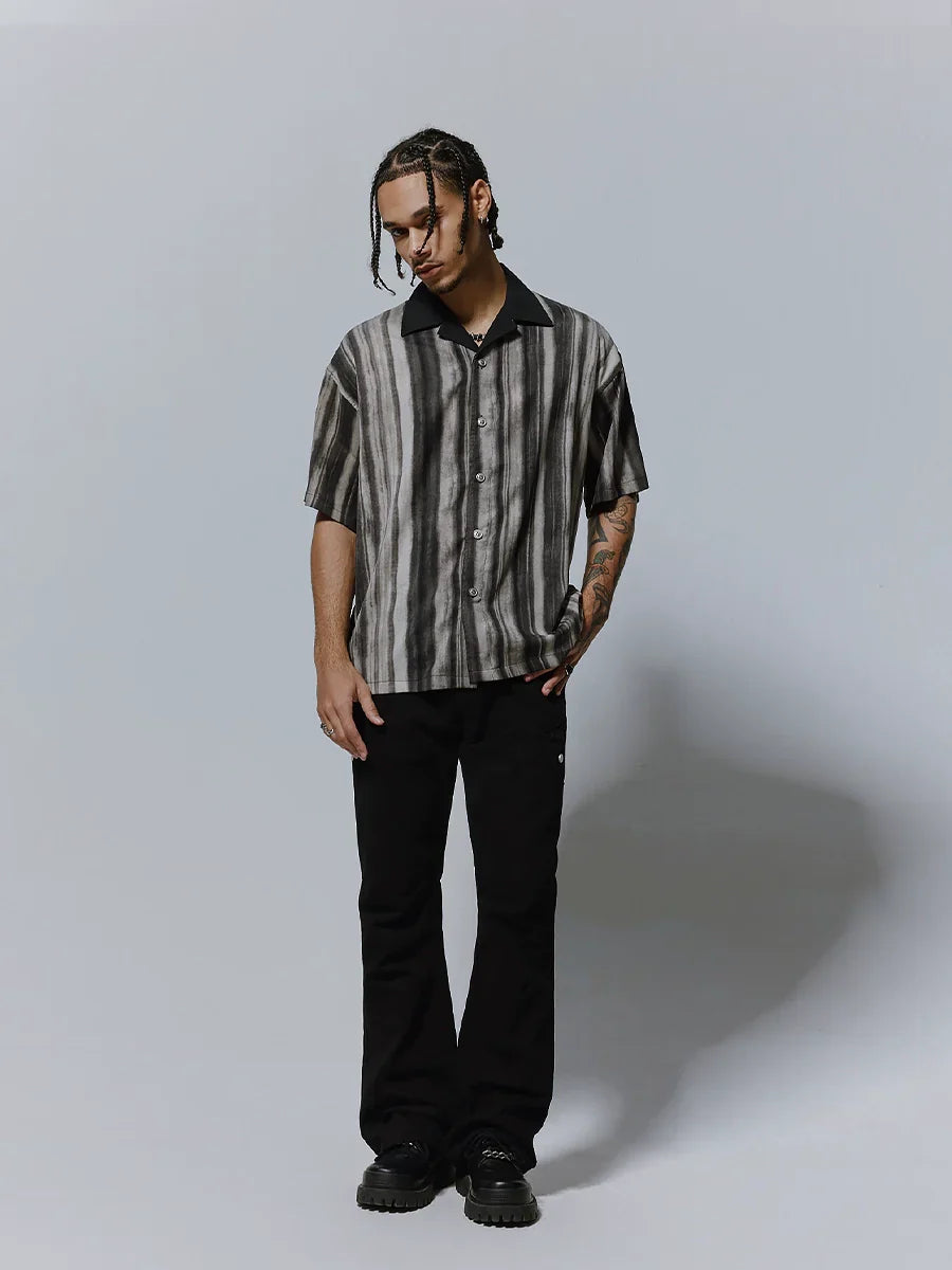 Ink Stripe Oversize Short Sleeve Shirt