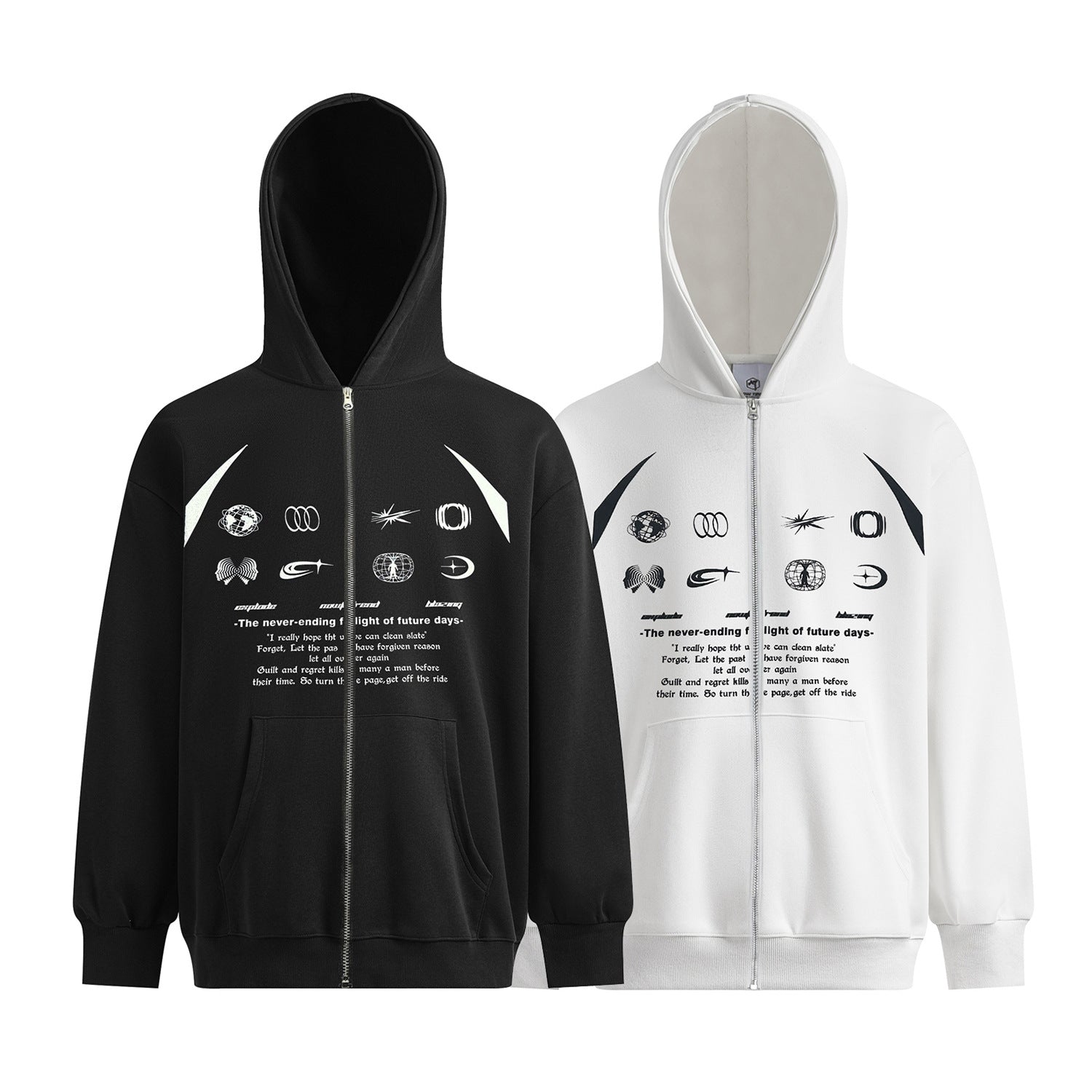 Letter Print Fleece Oversize Hoodie