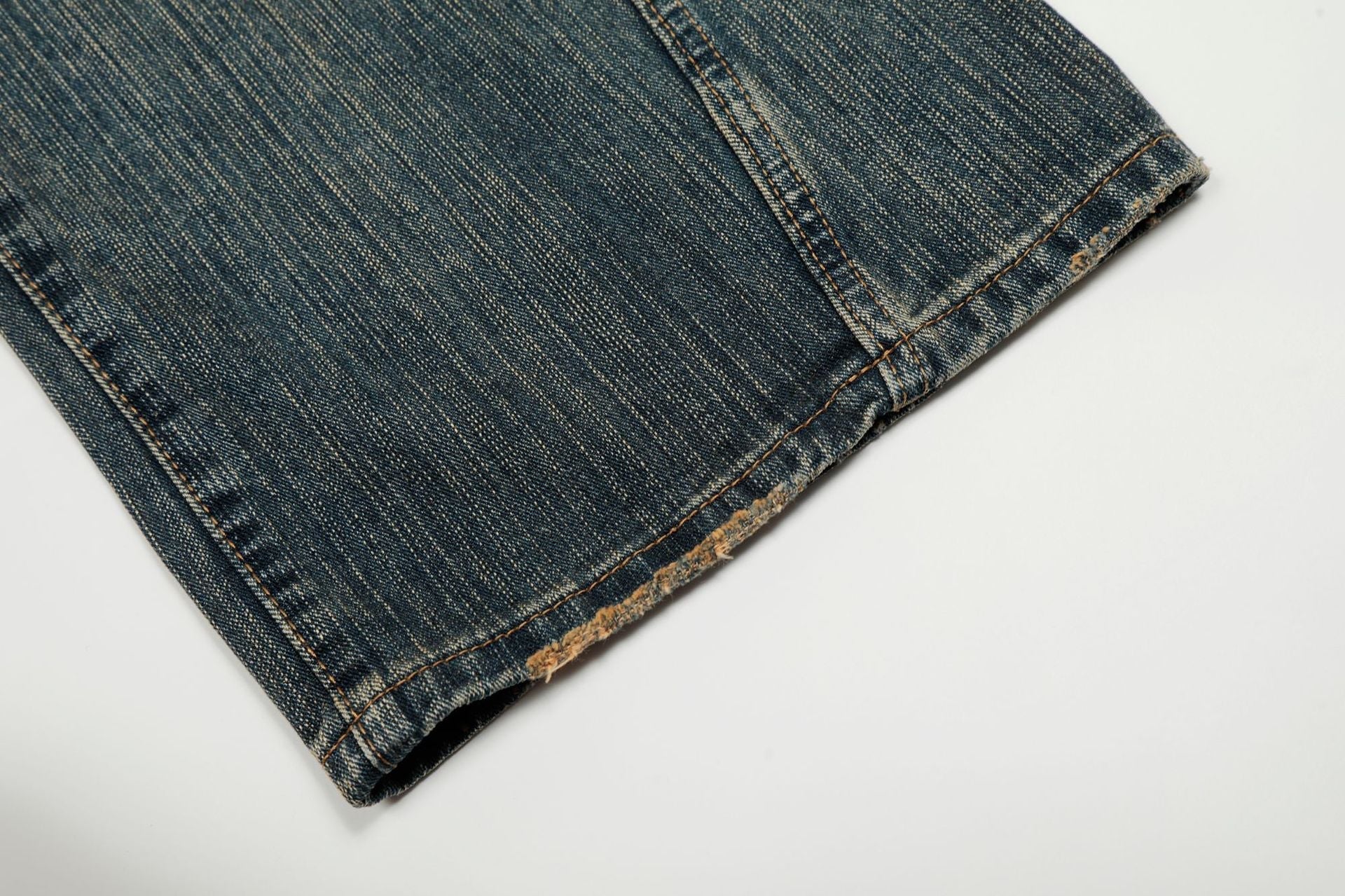 Fade Washed Straight Denim Jeans