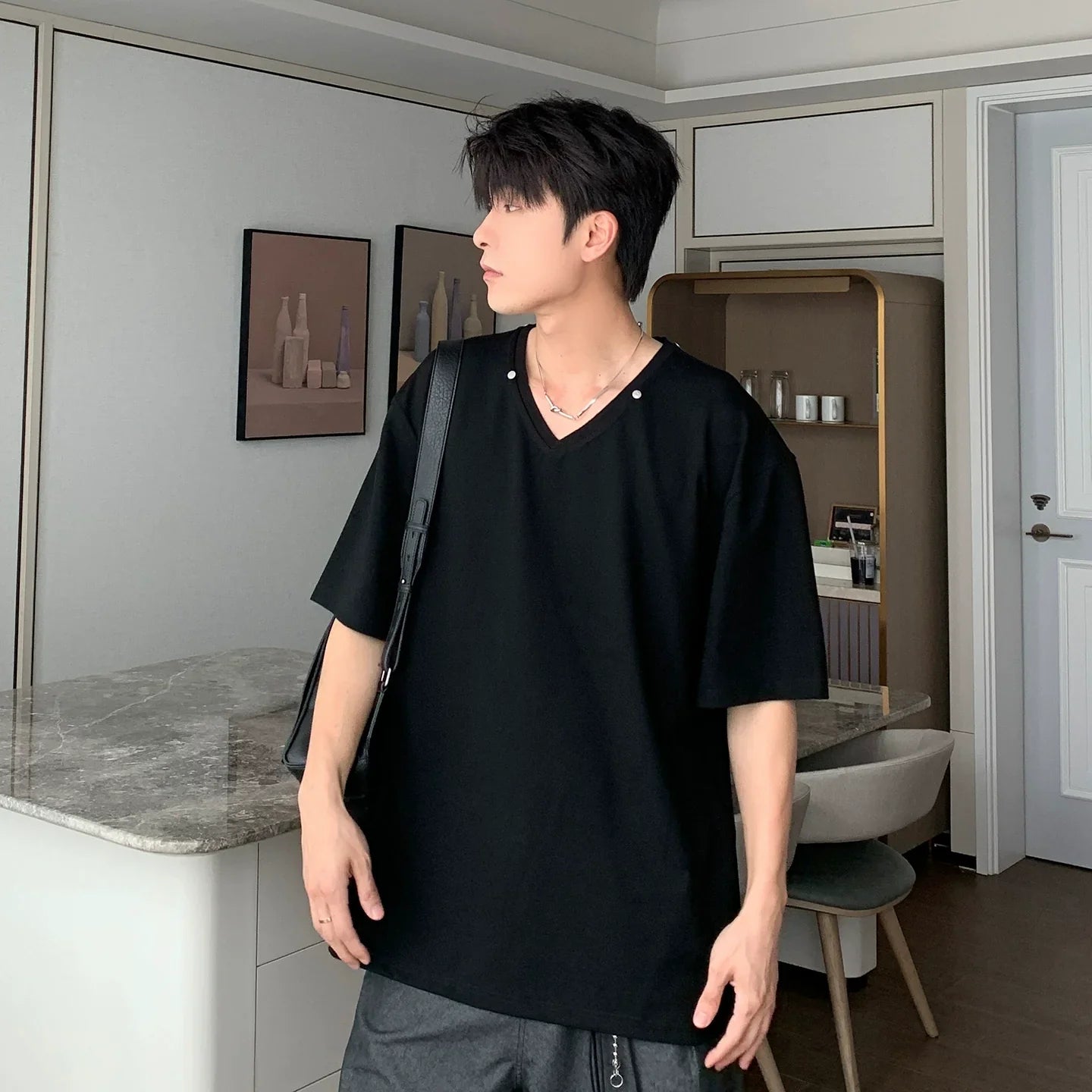 Detachable Collar Short Sleeve Polo Shirt