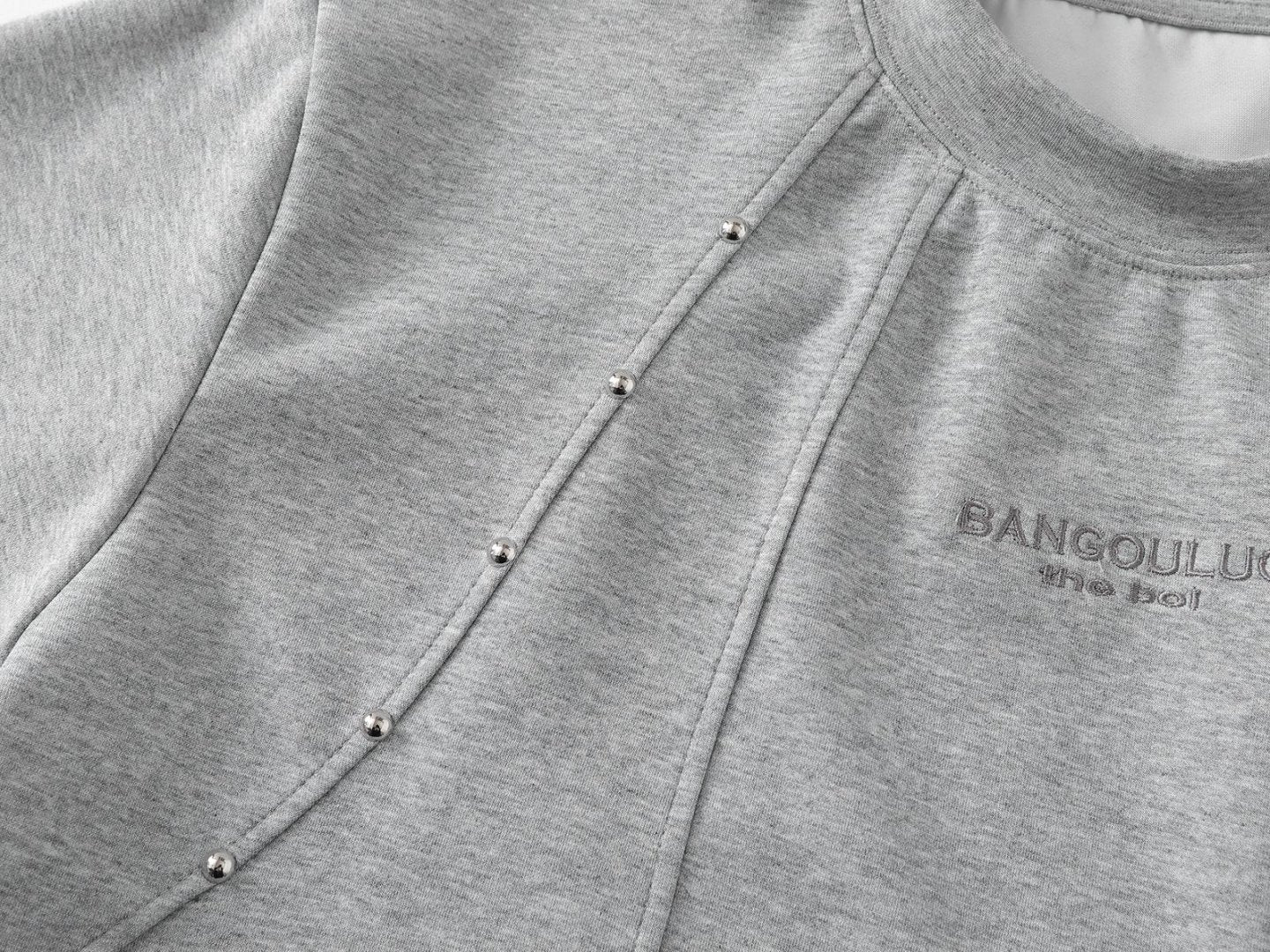 Heavyweight Double Yarn Deconstruction Beads Oversize Short Sleeve T-Shirt