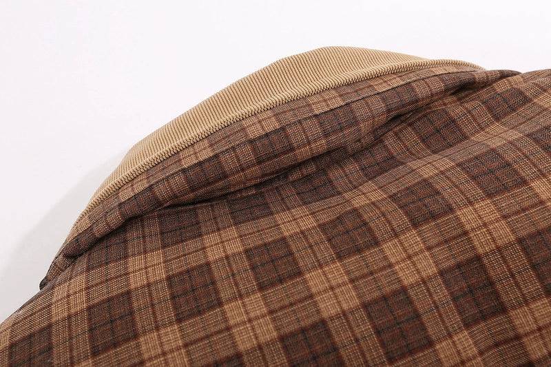 Plaid Oversized Bomber Jacket