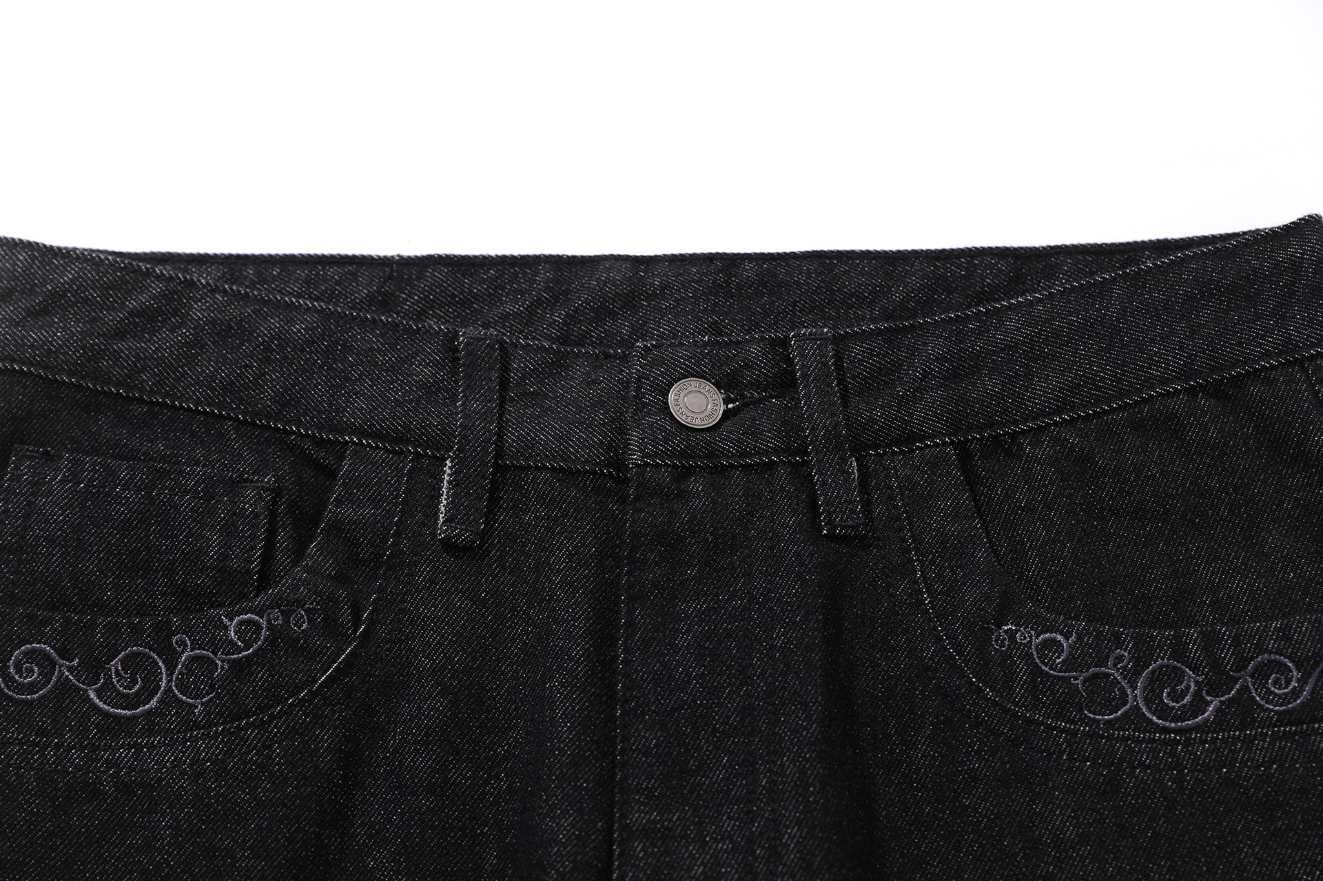 Pocket Embroidery Flare Denim Jeans