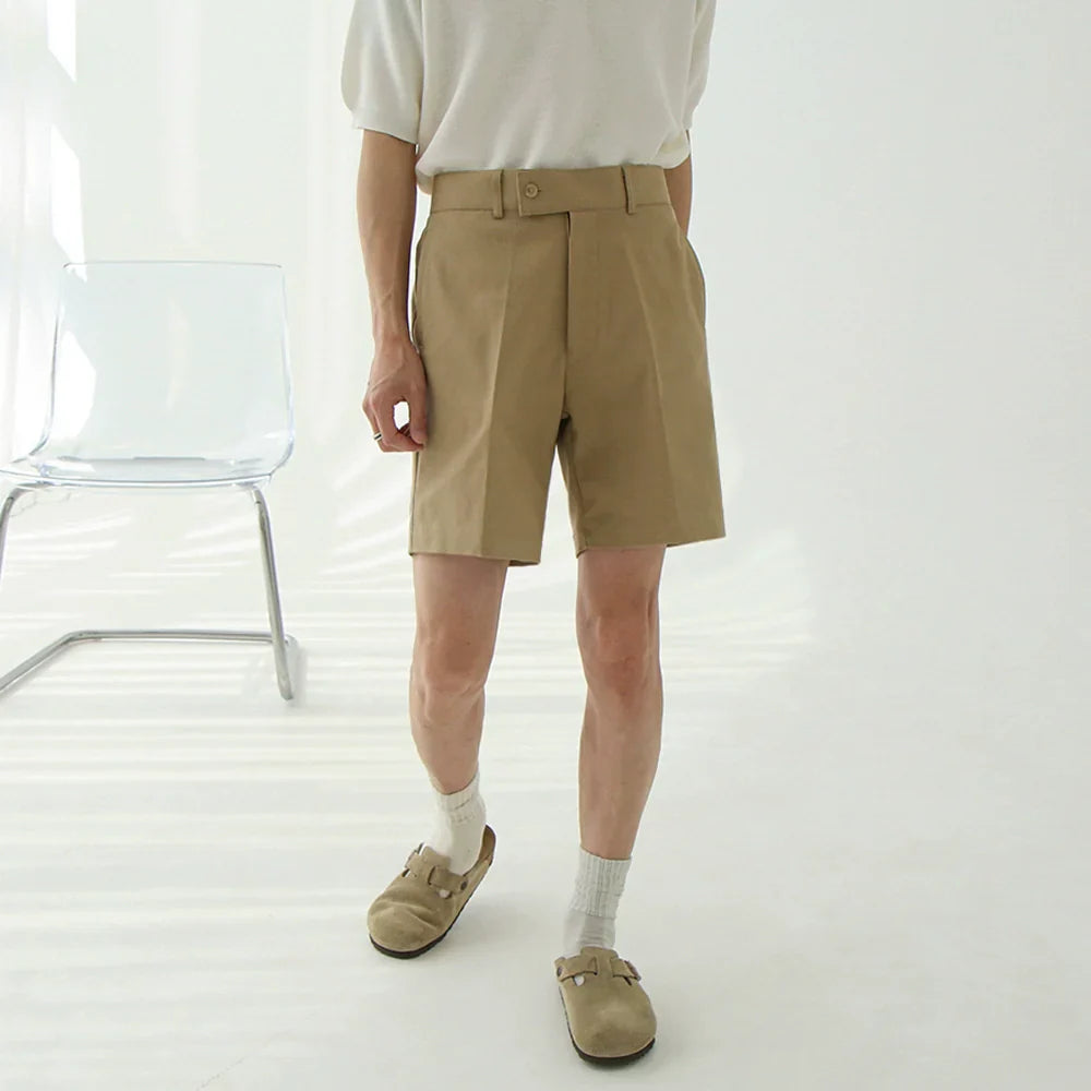 Wide-Leg Straight Short Pants