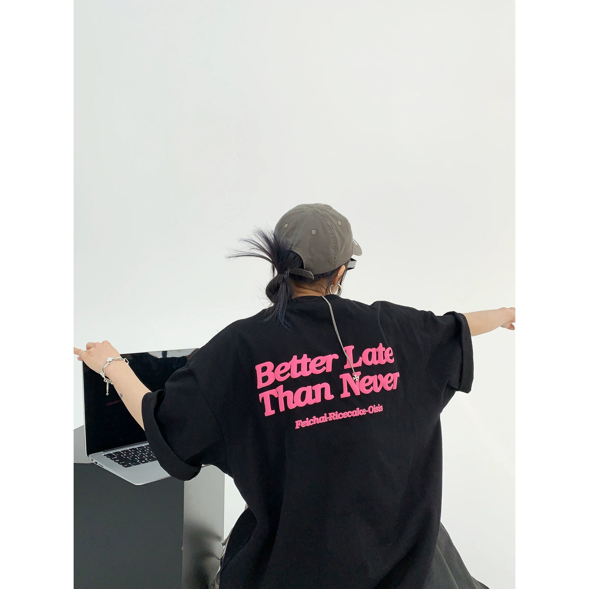 Pink Print Oversize Short Sleeve T-Shirt
