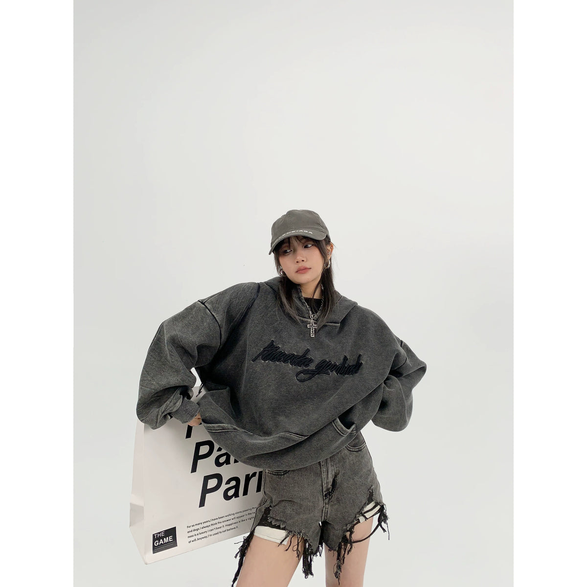 Logo Embroidery Unisex Oversized Hoodie