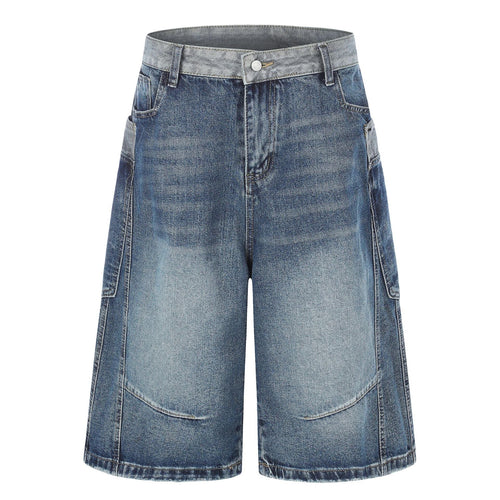 Deconstruction Patchwork Wide Leg Jort - Blue / S