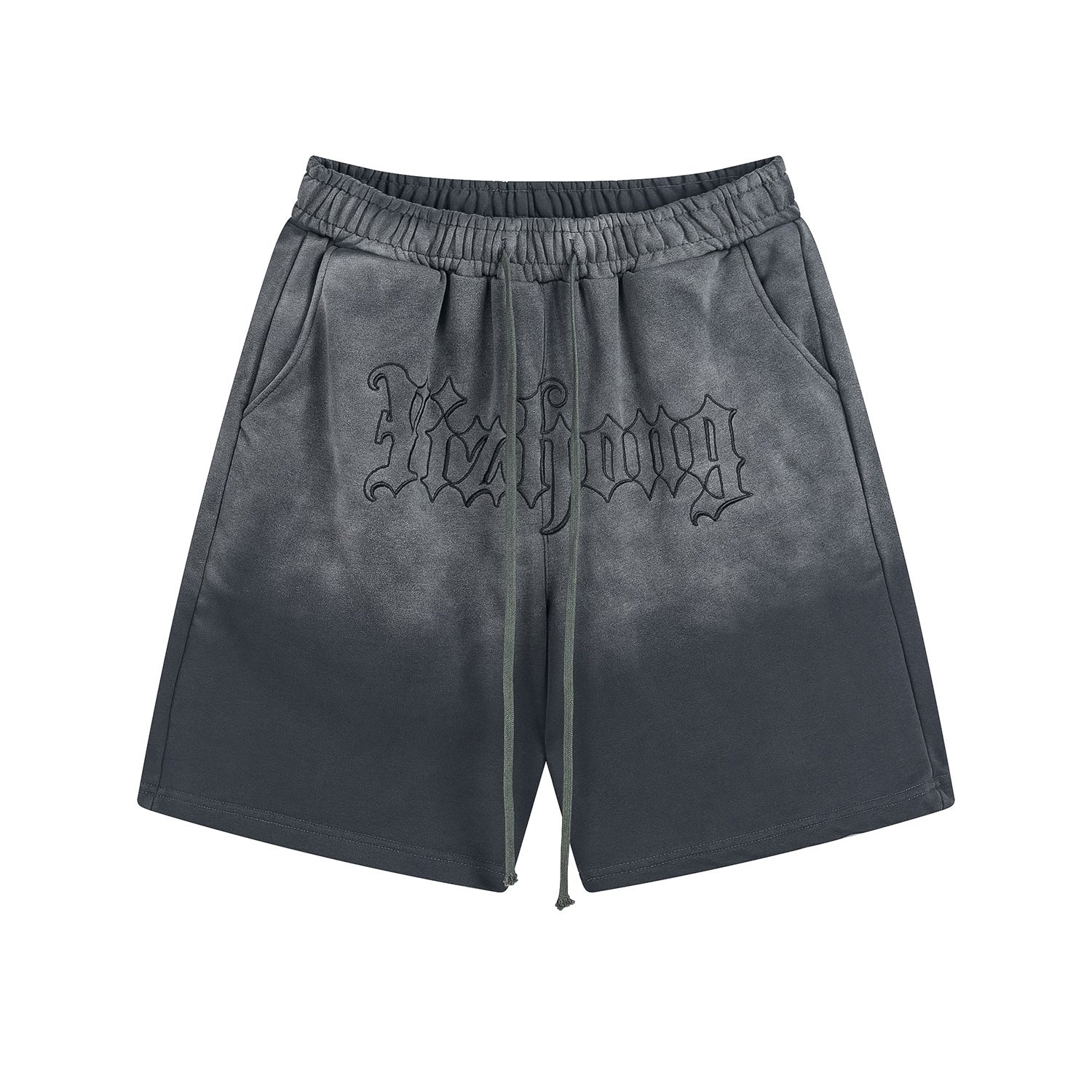 Graphic Letter Design Washed Tie-Dye Short