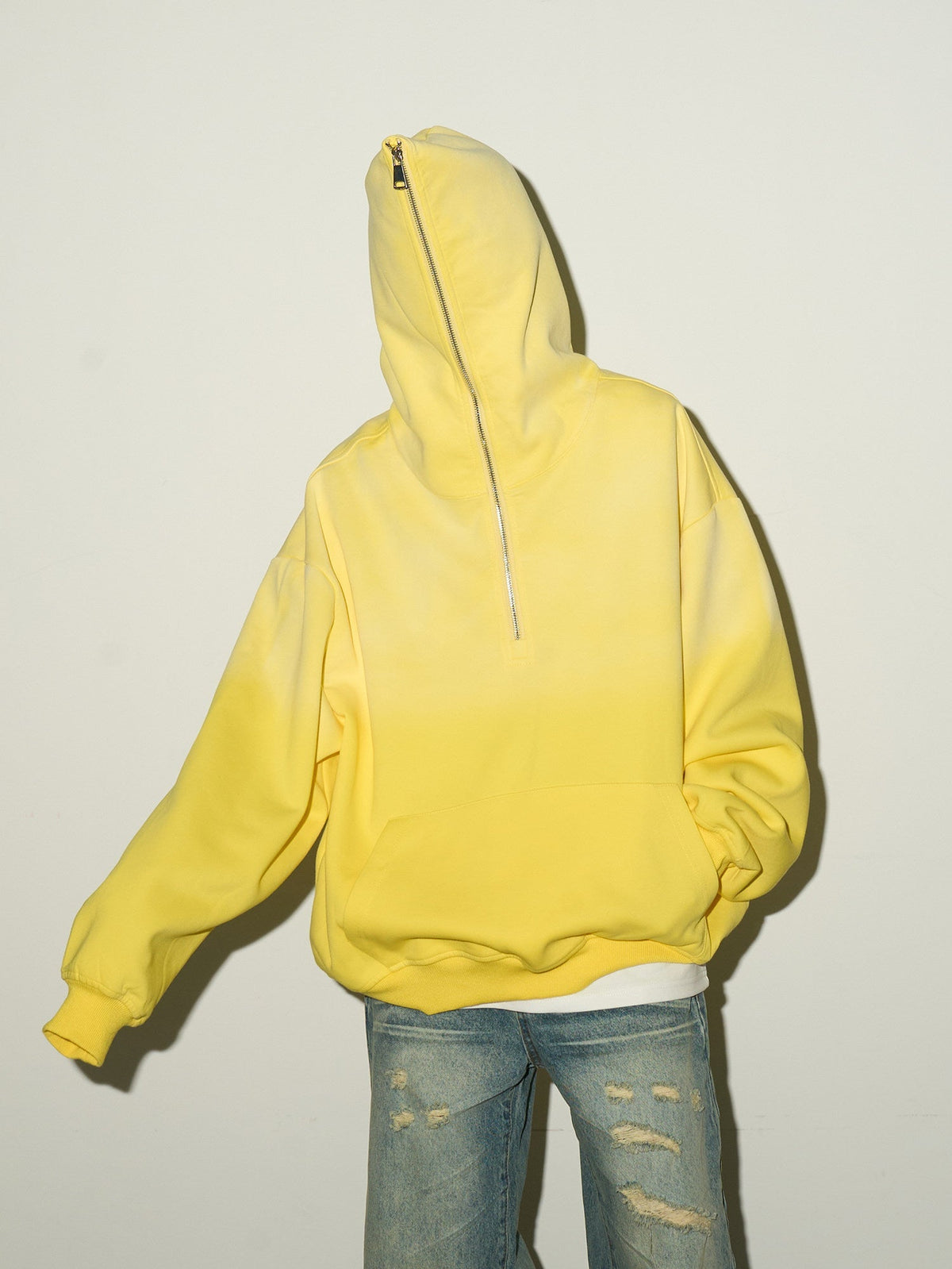 Gradient Half-Zip Design Hoodie