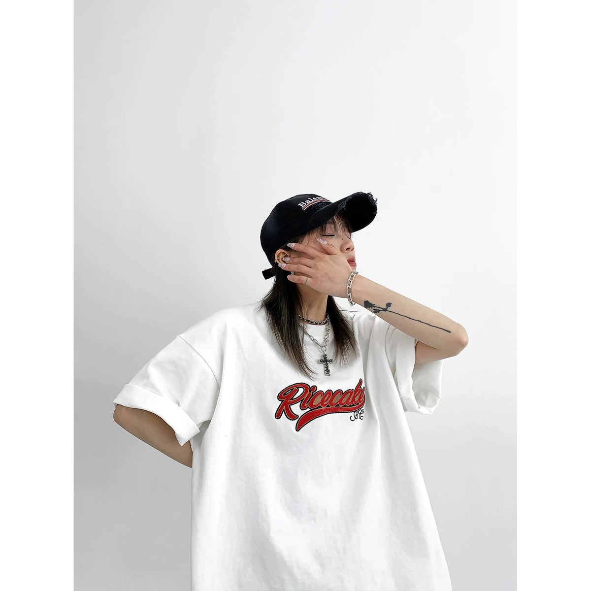 Logo Patch Oversize Short Sleeve T-Shirt