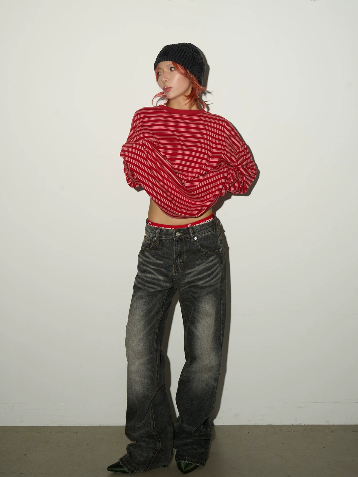 Contrast Stripe Long Sleeve T-Shirt