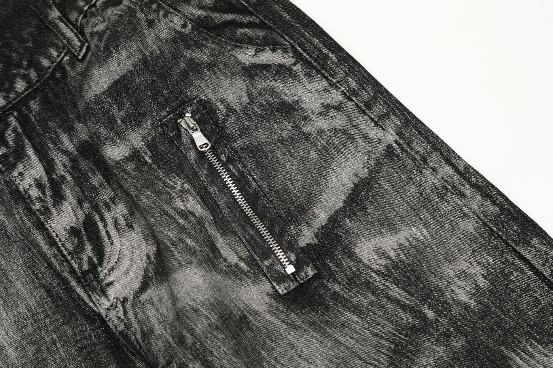 Paint Brush Zipper Flare Denim Jeans