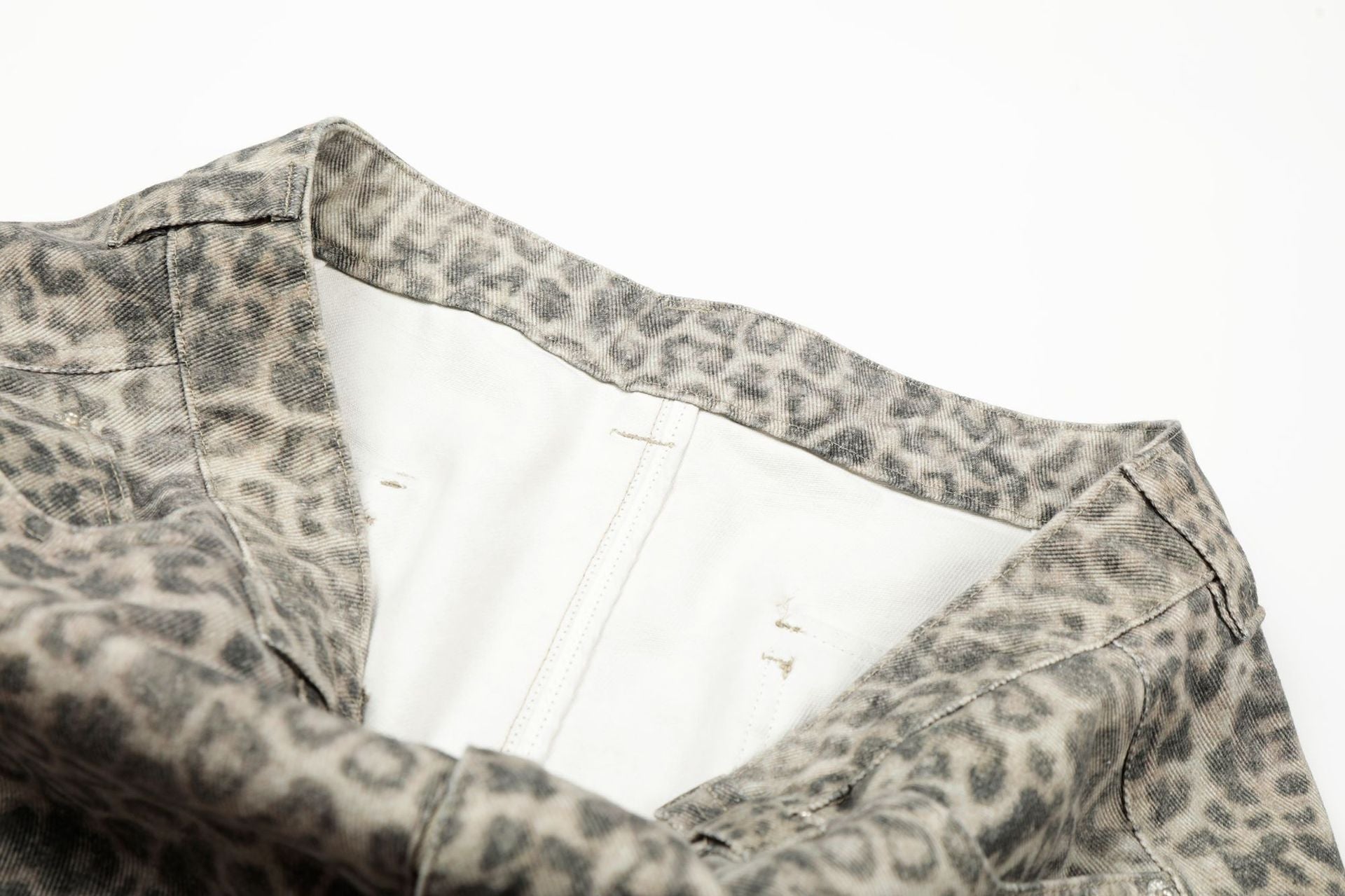 Leopard Multi-Pocket Wide Leg Cargo Pants