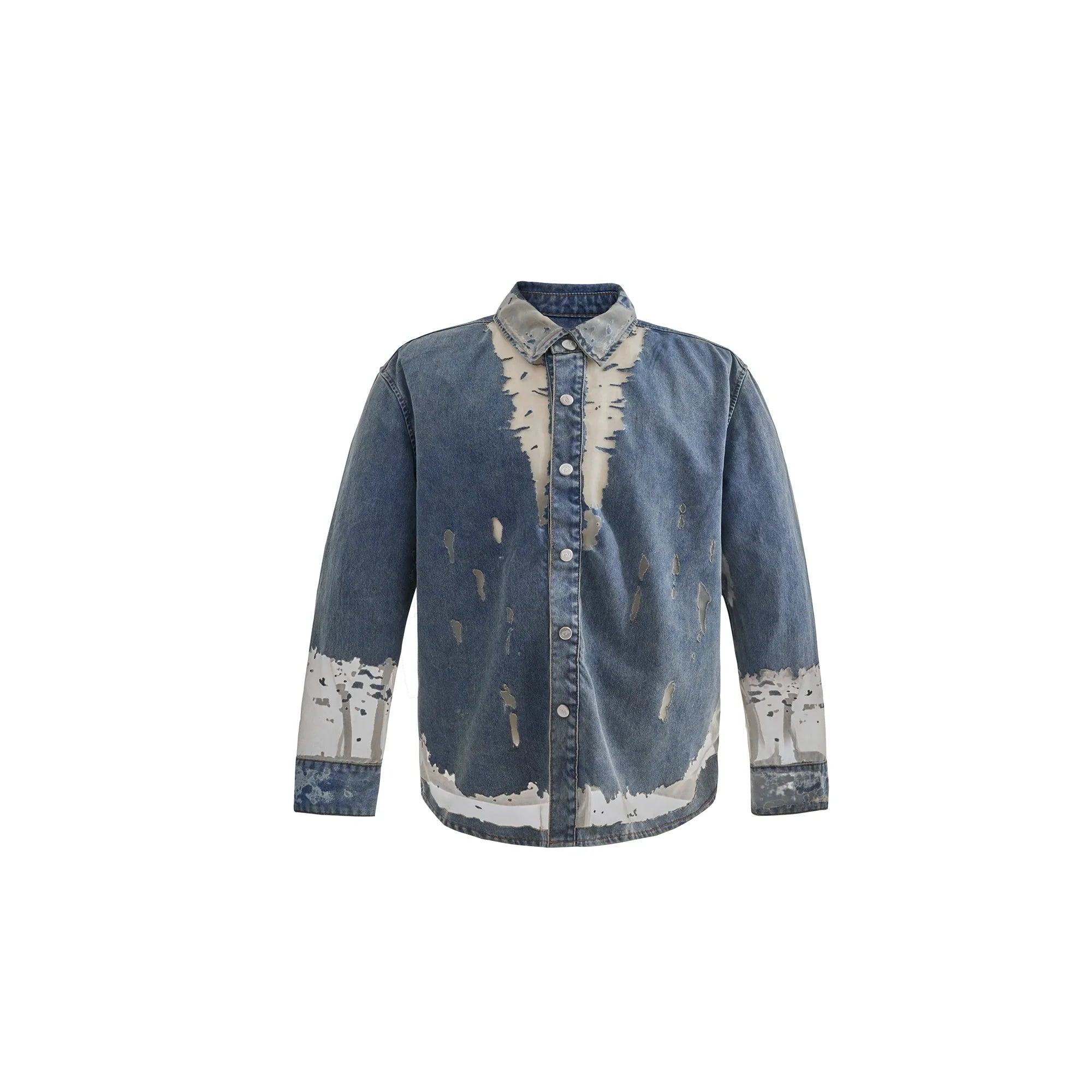 Oversize Damage Sheer Denim Shirt