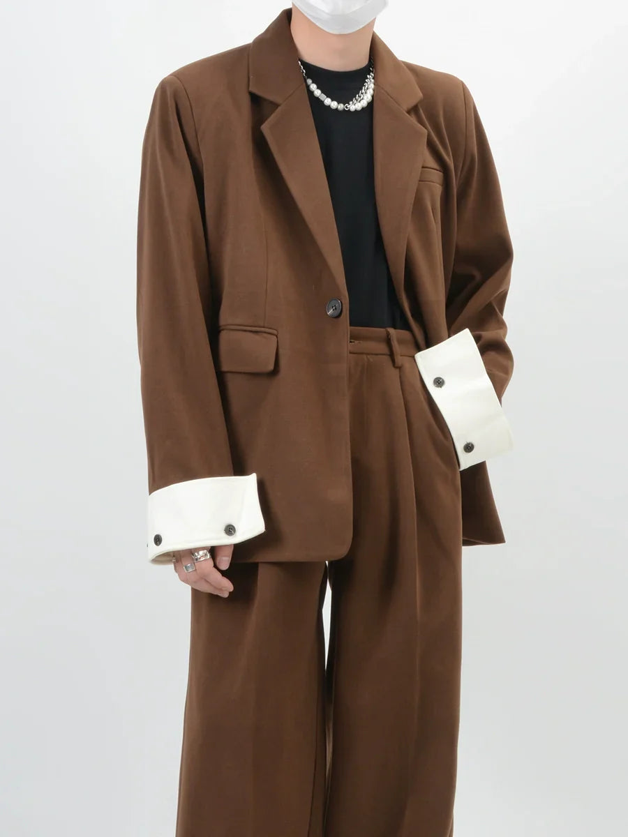 High-End Tailored Jacket & Straight Trousers Setup