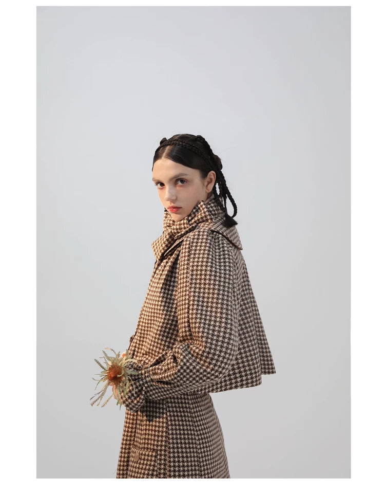Plaid Wool Candy Sleeve Jacket & Half Skirt Setup