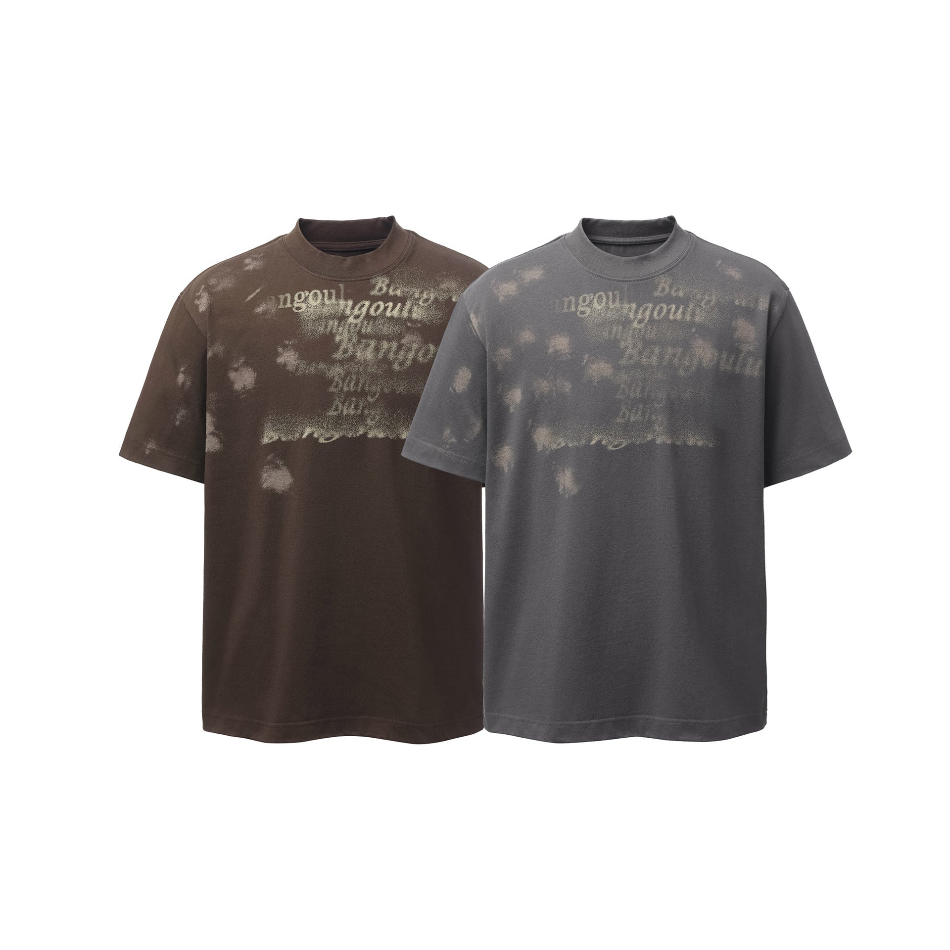 Bleach Washed Logo Print Short Sleeve T-Shirt