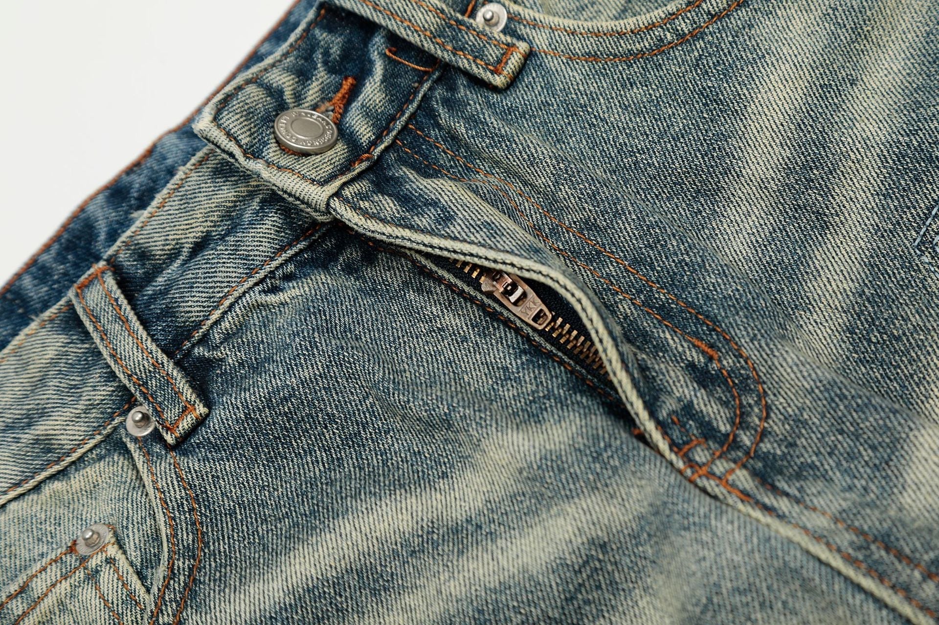 Dirty Washed Damage Flare Denim Jeans