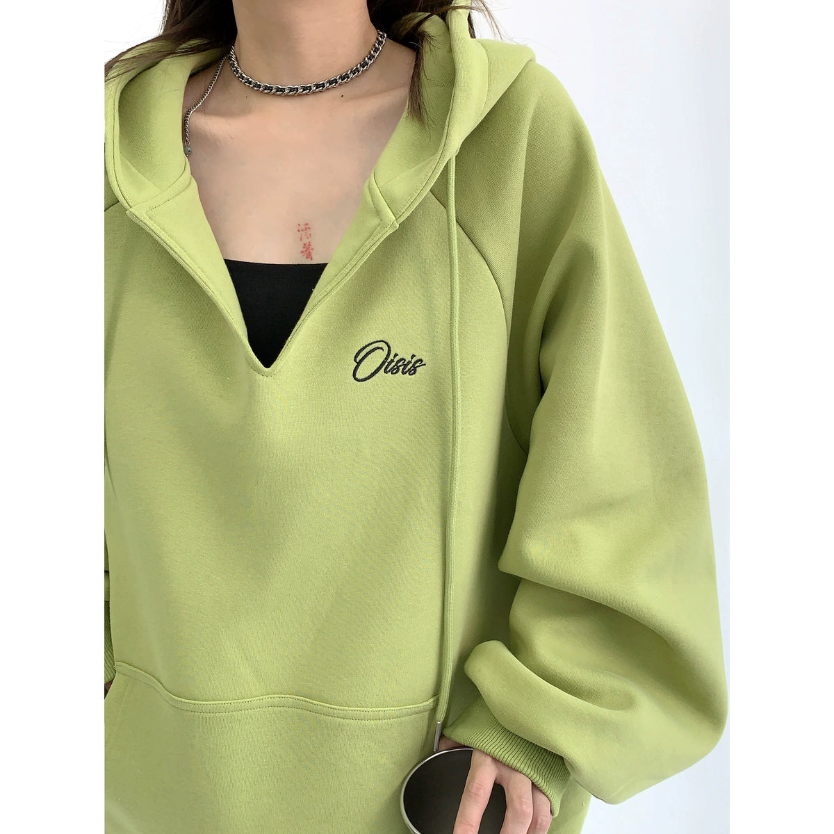Oversized V-Neck Hoodie