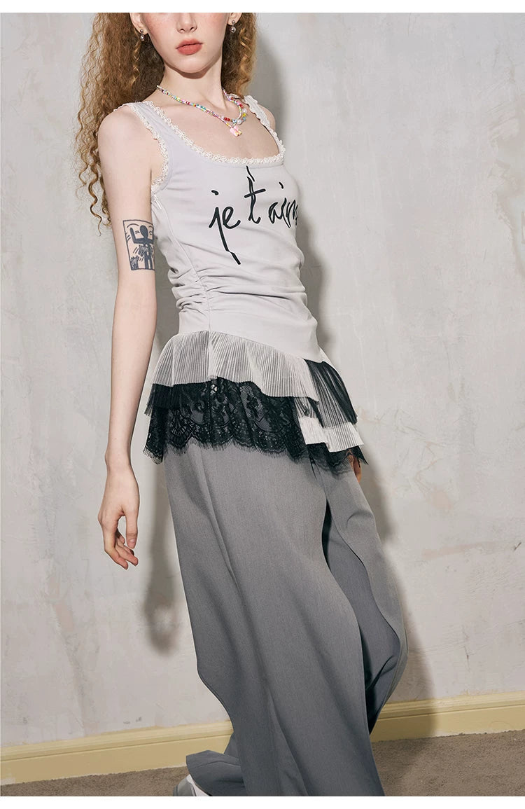 Letter Print Slim Fit Camisole