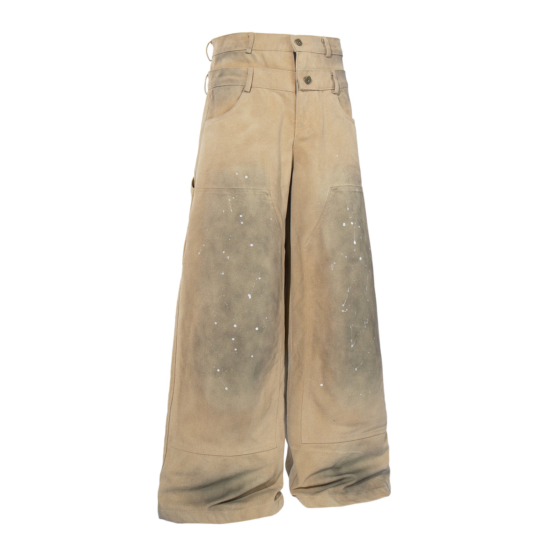 Dirty Dye Paint Splatter Wide Leg Denim Jeans
