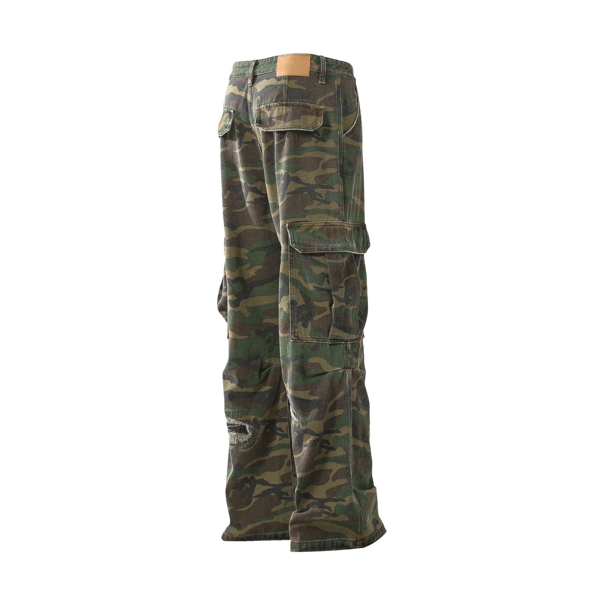 Camouflage Damage Cargo Pants
