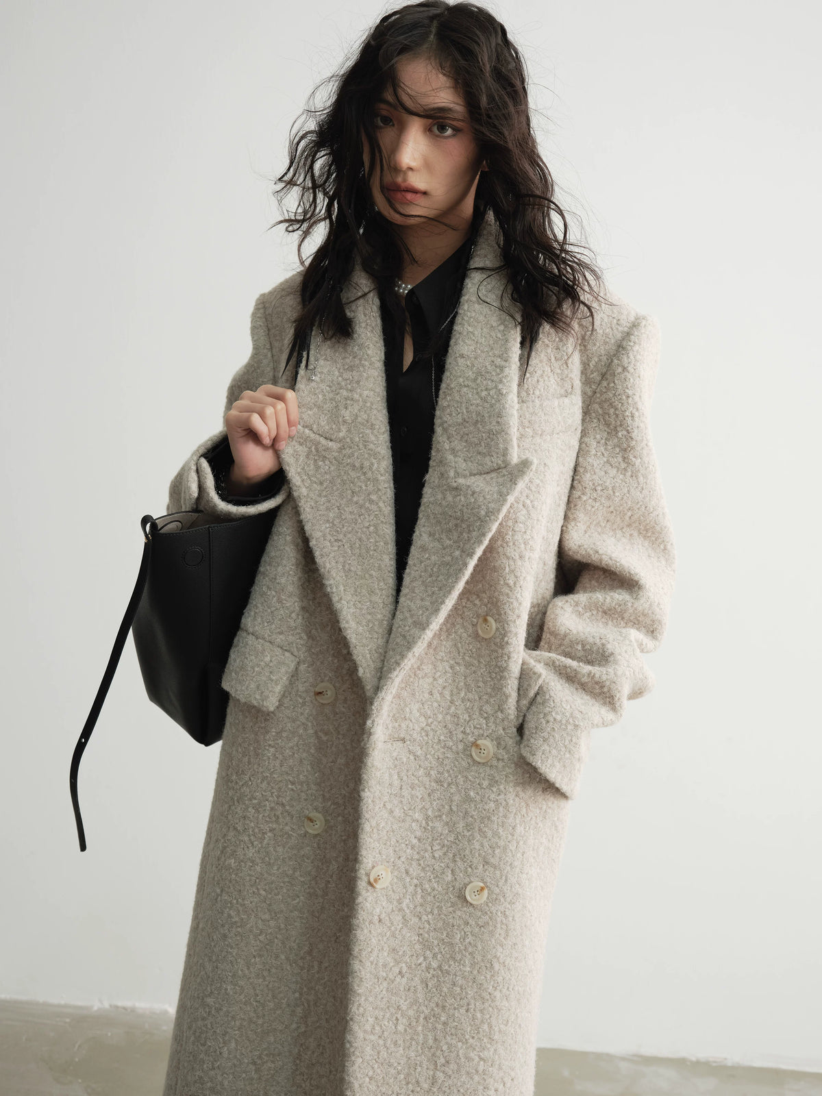 Double Breasted Wool Long Coat