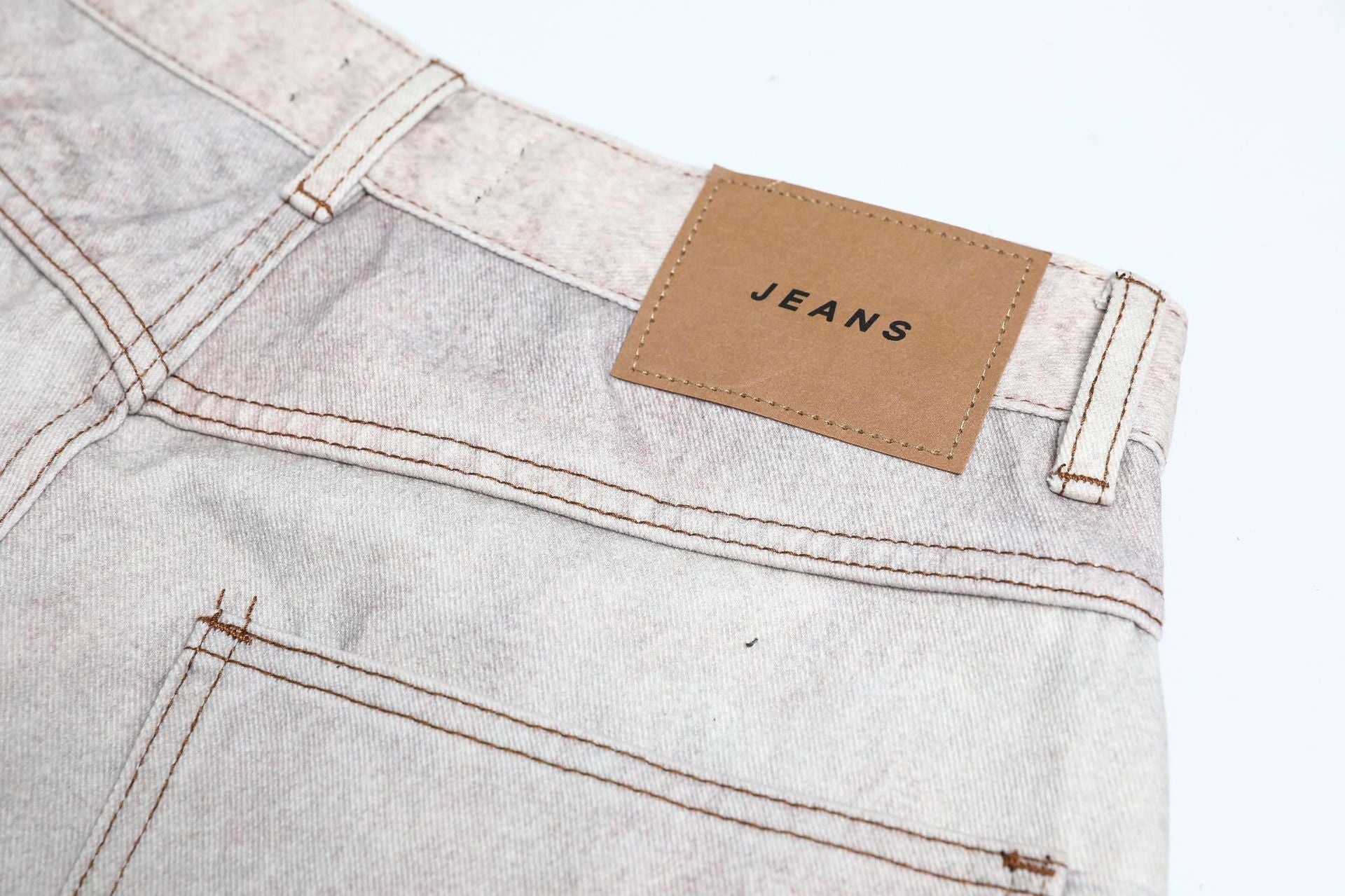Collage Print Wide Leg Denim Jeans