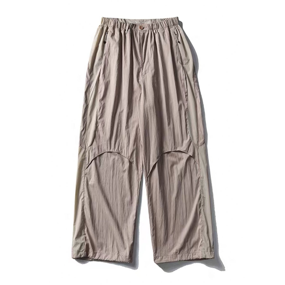 Oversize Nylon Hooded Jacket & Panel Wide Leg Pants Setup
