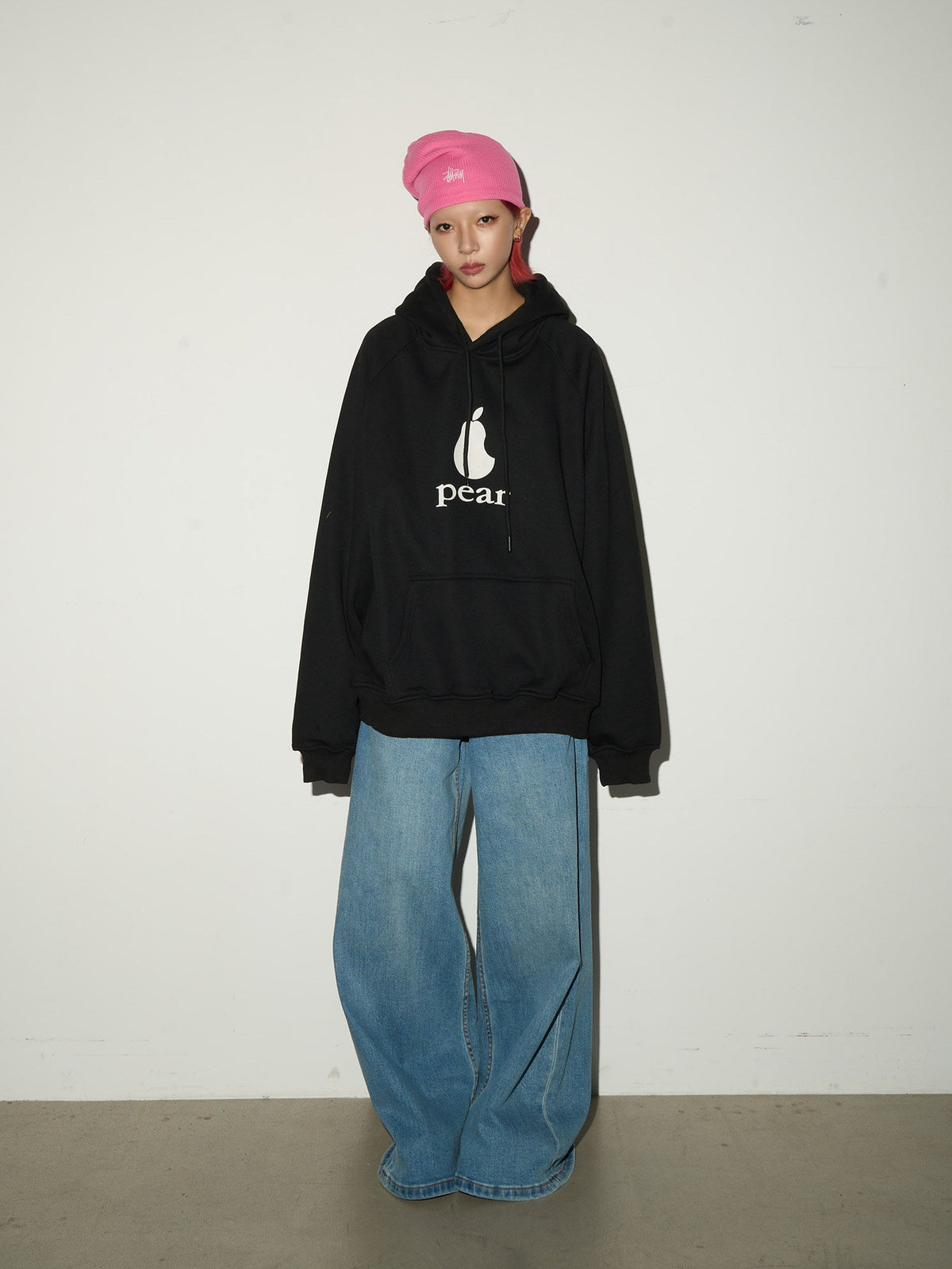 Faded Wash Wide Leg Denim Jeans